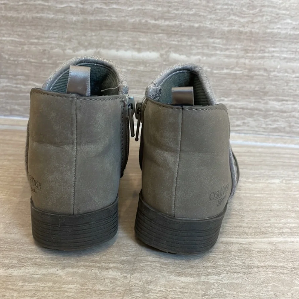 OSHKOSH B’GOSH Toddler Size 7 UEC Gray booties zip up boots ankle used